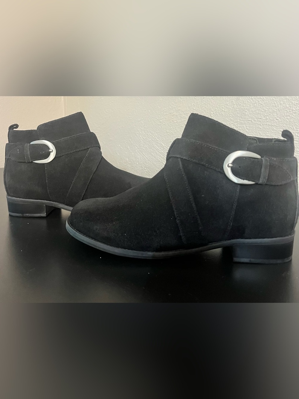 Size 7W Walking Cradles Kellen Men's Black Suede Ankle Bootie